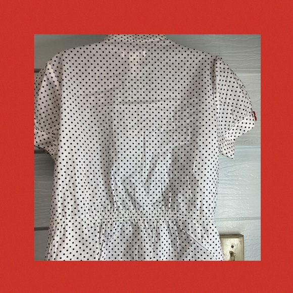 Polka Dot Ruffle Blouse with Heart Buttons 31 - Picture 3 of 7